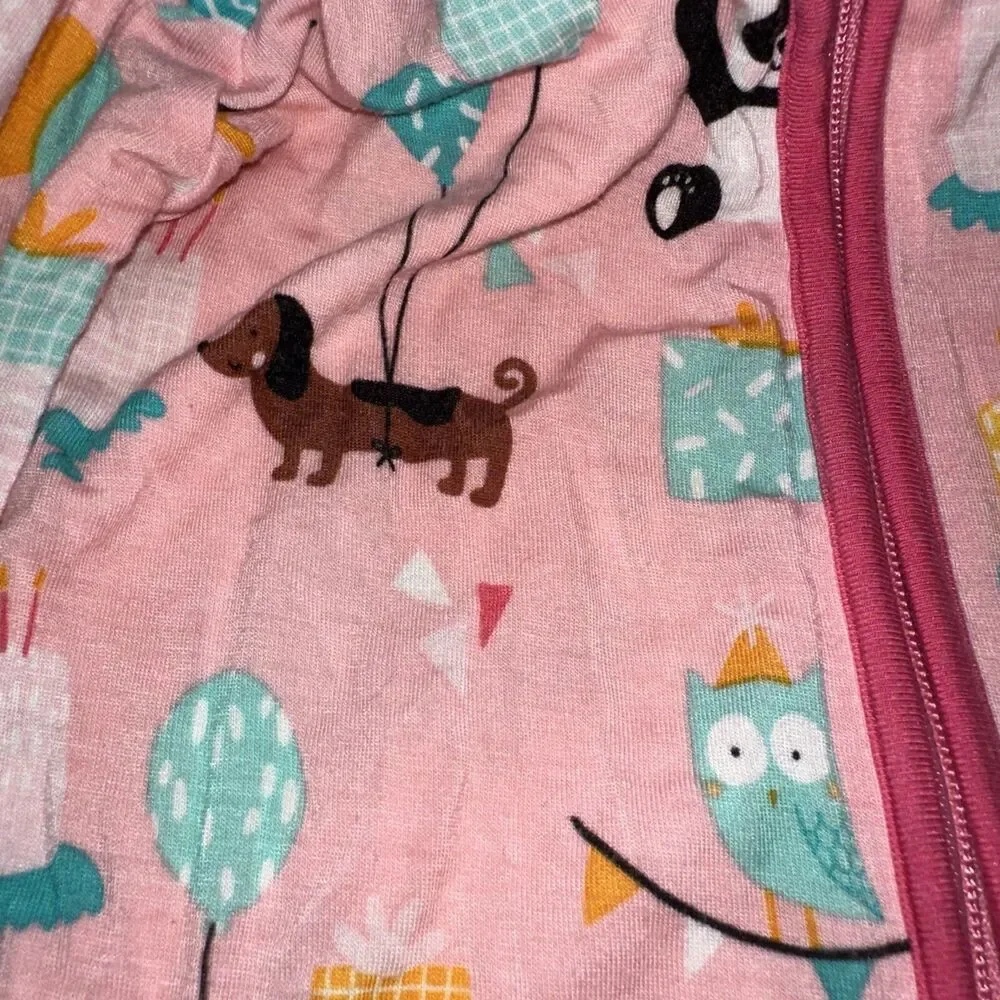 Little Sleepies Party Animals Pink 12/18